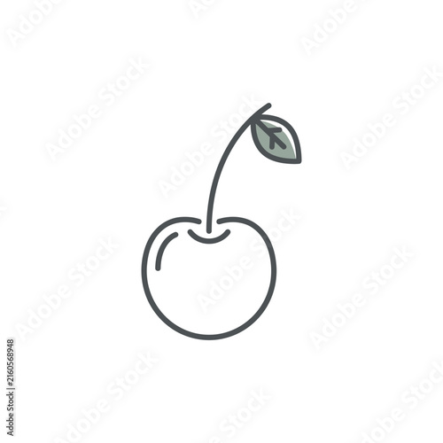 Single cherry with stem and leaf icon.
