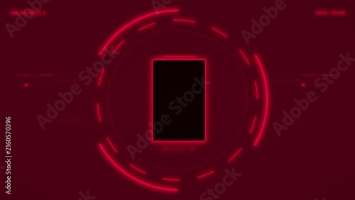 Futuristic digital hud showing battery depletion and critical power error