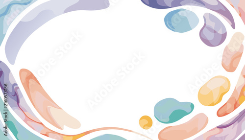 Abstract organic shapes with soft pastel watercolor wash and white copy space for design