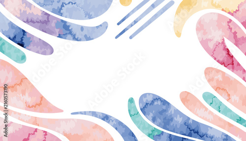 Abstract watercolor shapes with pastel colors and graphic lines for modern design backgrounds