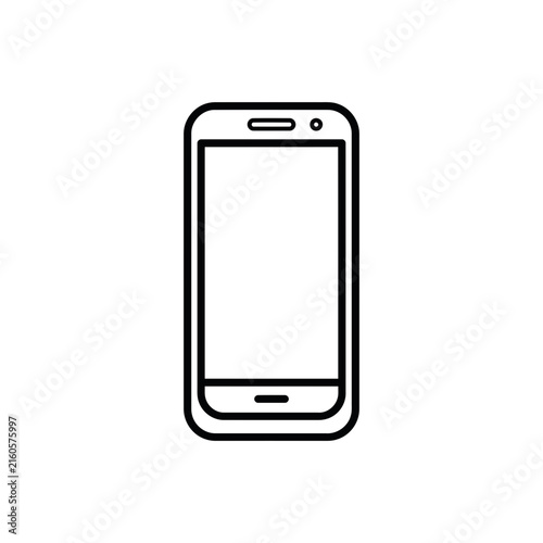 Mobile phone smartphone outline vector icon with screen and button minimalist design element smartphone minimalist cellphone technology