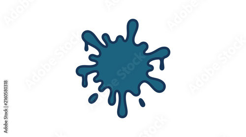 Clean Minimalist Blue Abstract Virus or Corona Splat for Medical Health or Safety Design with high quality professional line art symbols for modern creative design and digital branding projects