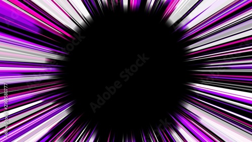 Картината върху платно Abstract purple and black hyperspace motion background with light streaks