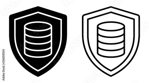 Tapety artystyczne Secure database shield icon set