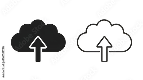 Obraz na płótnie Upload cloud icon with white arrow