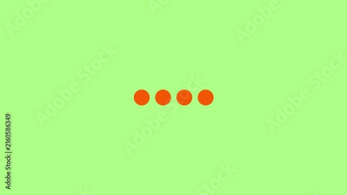 Four solid black circular shapes aligned in a subtle curve against a bright, light green background, suggesting a loading animation or progress bar.
