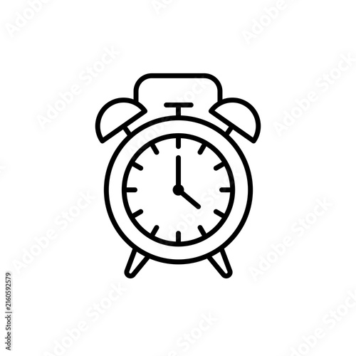 Canvas Print Minimalist alarm clock line icon for time management
