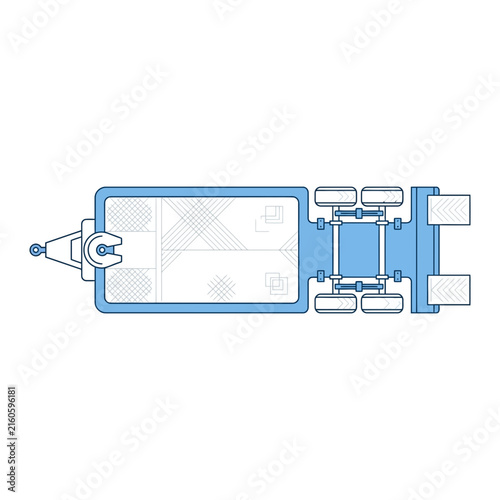 Top View Of A Flatbed Trailer Icon Vector Illustration With Simple Design