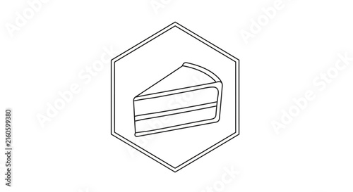 slice of cake in hexagon