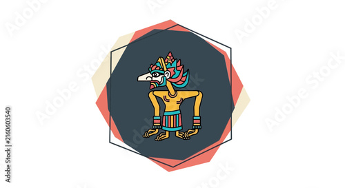 Traditional Indonesian Wayang Puppet Character Icon Isolated on White Background