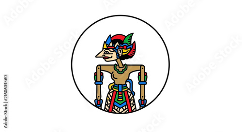 Traditional Indonesian Wayang Puppet Icon