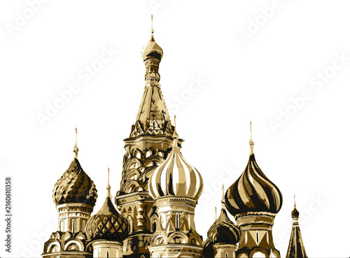Photography Digital design of Moscow. St. Basil Cathedral on white background