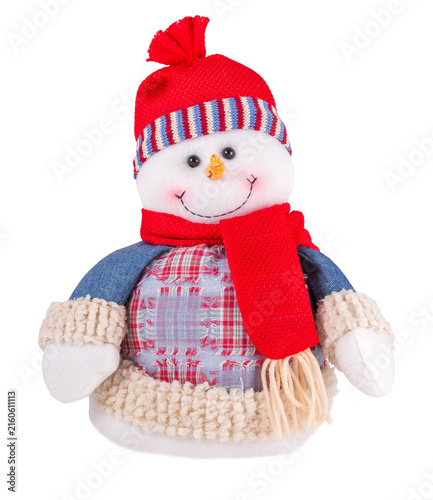 Fotografie Snowman isolated on white background