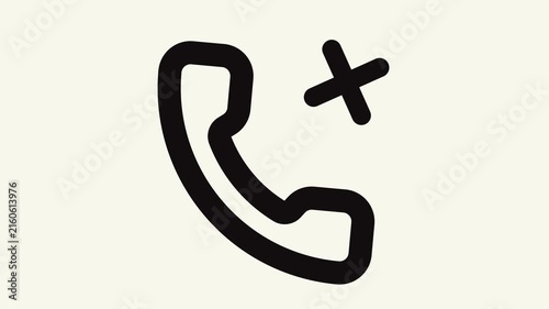 Design with black telephone receiver icon and multiplication cross symbol, suitable for communications, tech, or maththemed projects. Great for icons or logos.
