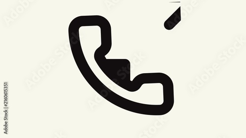 Phone outgoing animation. is a simple telephone symbol with arrow graphics.
