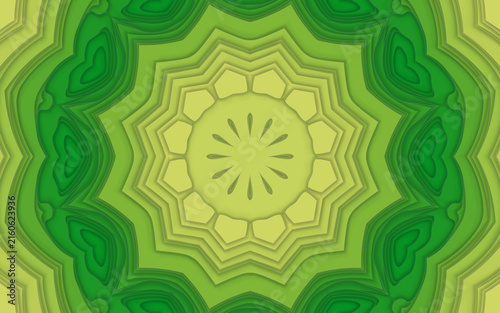 Konstfotografi A mesmerizing digital artwork featuring a radiant, symmetrical geometric pattern