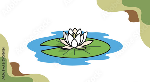 white lotus flower on green lily pad