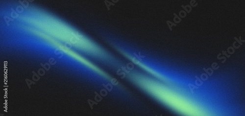 Abstract soft blue and mint green grainy noise gradient transition, Dark black background with flowing curved fluid shapes.
