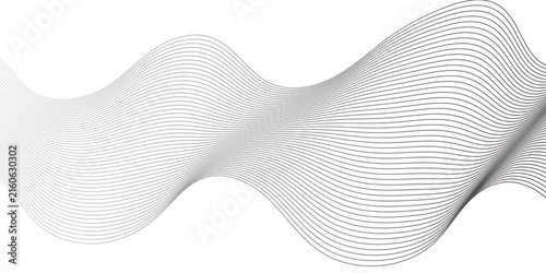 Принти на полотні Wave abstract flow swoosh dynamic energy sound tech flow element smooth line design