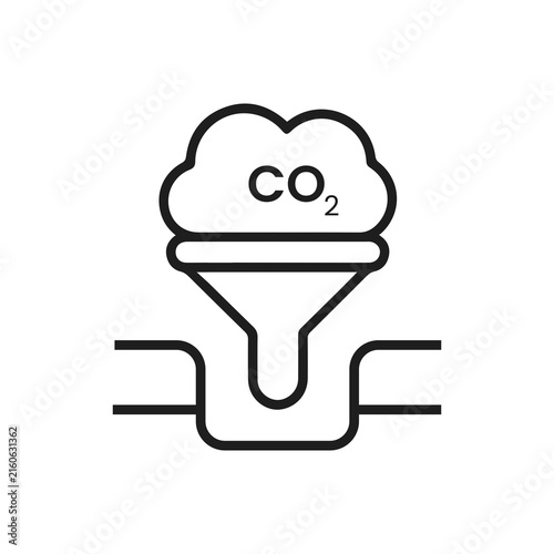Obraz na płótnie Carbon dioxide sequestration icon representing industrial emissions capture and