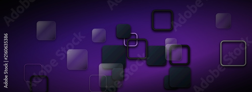 Abstract geometric shapes floating on vibrant purple transparent background design