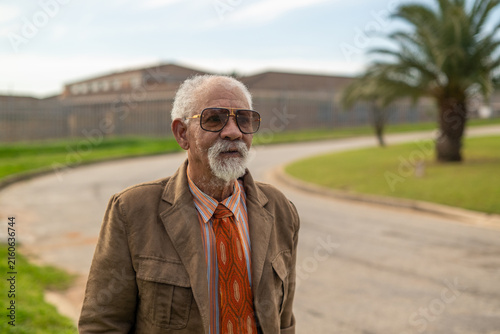 Portrait of senior man with stylish sunglasses