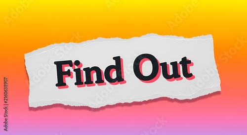 Find out message displayed on torn paper over vibrant gradient background in a minimalist macro shot for digital marketing campaigns