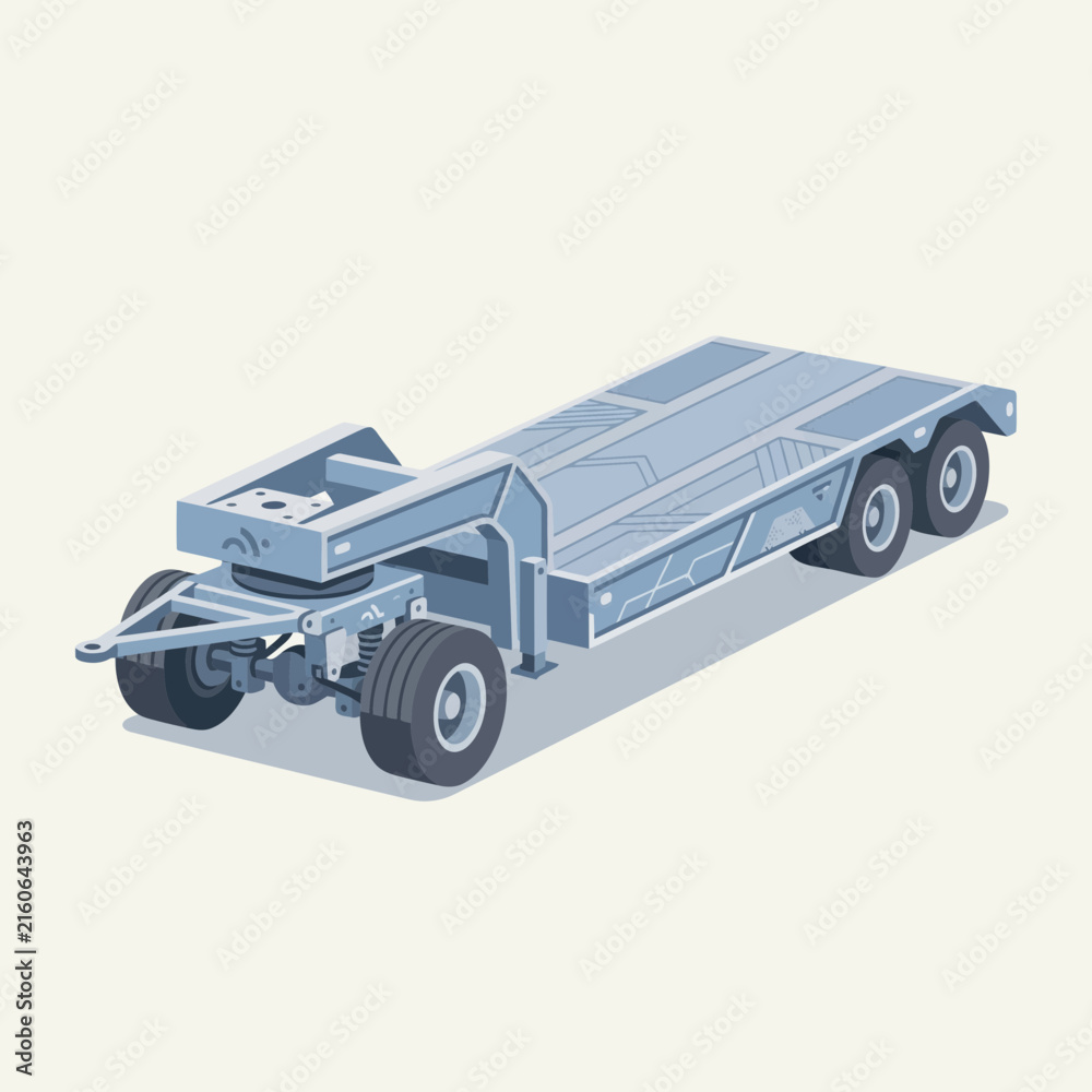 Fototapeta premium Heavy Duty Lowboy Trailer For Transporting Equipment