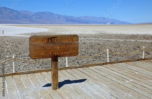 Badwater Basin sign - Death Valley National Park, California