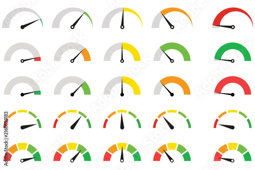Risk meter Vector illustration icon set. Risk meter icon. Risk speed meter icon vector design.
