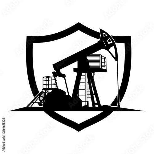 shield oil and gas industy logo design vector