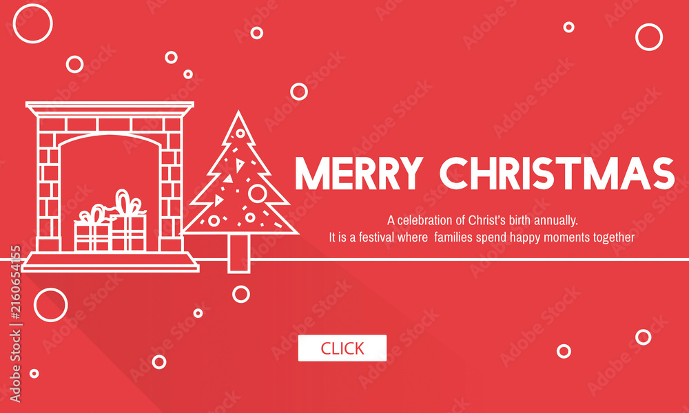 Naklejka premium Merry Christmas Santa Clause Festive Holiday Concept