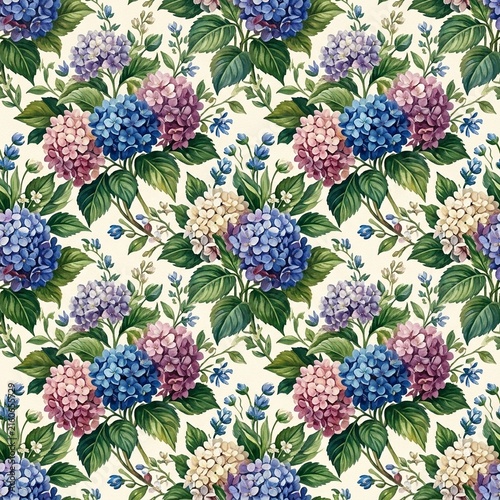 Seamless Garden Herb And Botanical Mint Surface Pattern, Herbal Textile Design