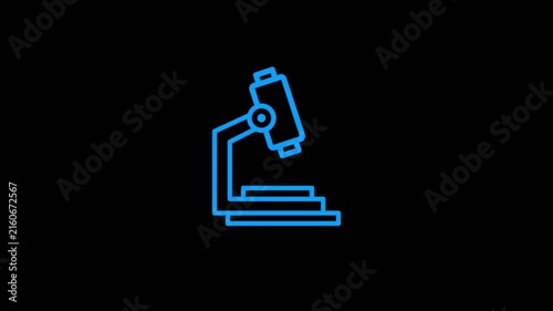 microscope animated icon with black background