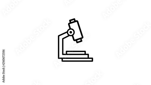 microscope animated icon with white background