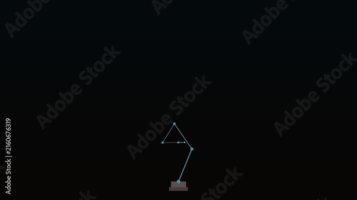 Animated Cyan and Dark Gray Articulated Robotic Arm on Dark – Abstract Industrial Automation & Tech Machinery Background Loop