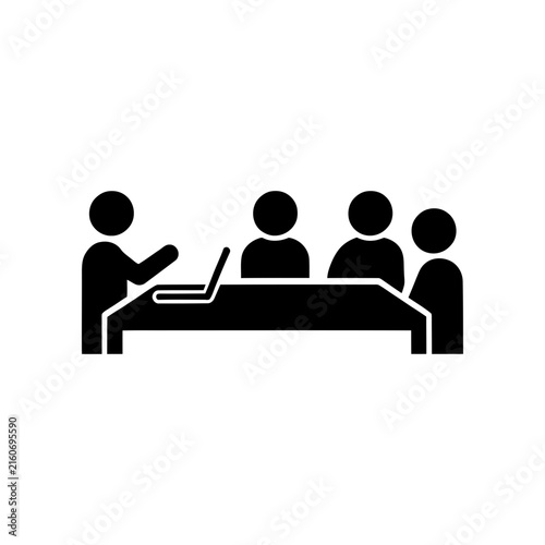 Business Team Meeting Group of People, Professional Business People Communication, Teamwork, Leadership, Social Network and Community Concept Vector Illustration Set