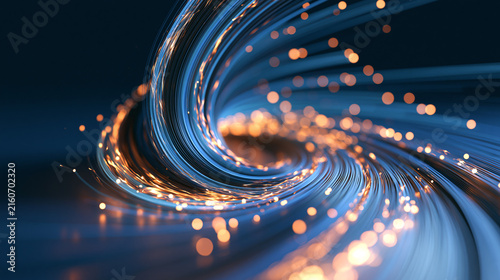 Fiber Optic Waves Form a Dynamic Abstract Motion