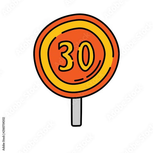 Speed Limit Sign Handrawn icon animation with minimal, smooth transitions, and simple. No background. Alpha Channel