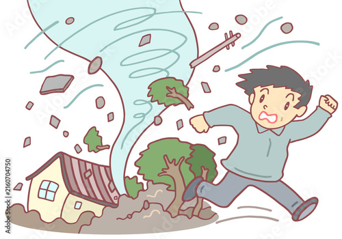 災害のイラスト - 竜巻・突風・気象災害