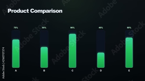 vector illustration of a glowing neon light meter and comparison bar