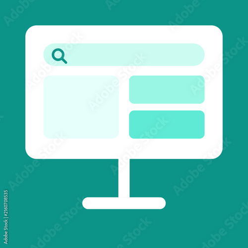 Web browser interface on computer screen with search bar vector, internet
