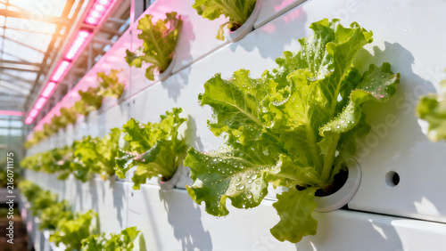 Minimalist vertical hydroponic smart farming wall