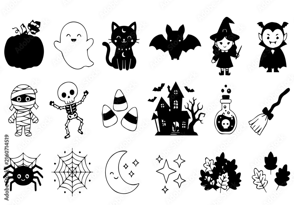 Fototapeta premium halloween icons set
