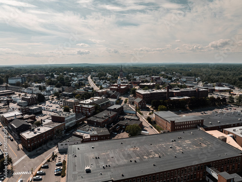 Canvas Print Aerial Drone view of Biddeford, Maine during mid-day with a