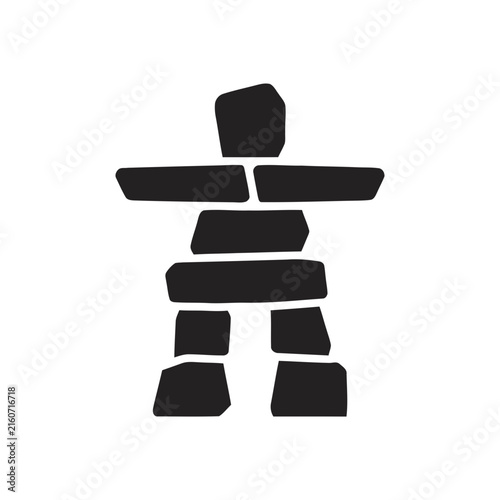 Inuksuk icon represents traditional stone landmark and Inuit directional marker.