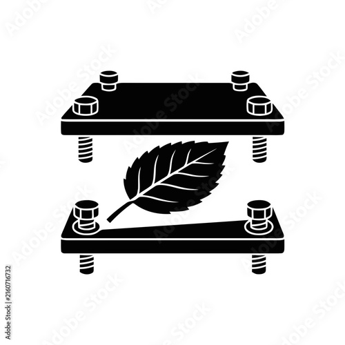 Flower press icon represents herbarium preparation and botanical preservation.