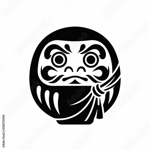 Daruma doll icon depicts a traditional Japanese cultural symbol for good luck.