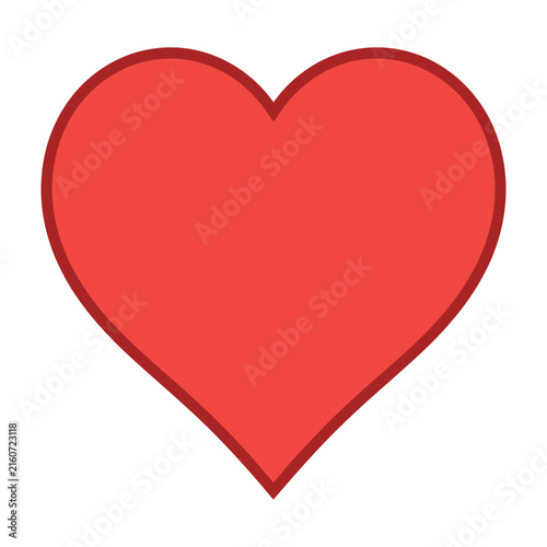Bild auf Leinwand Red heart symbol isolated on white background