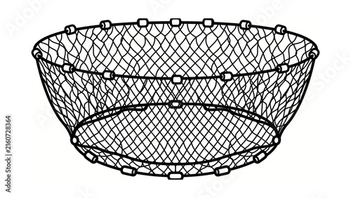 Fishing Net Outline Vector Illustration